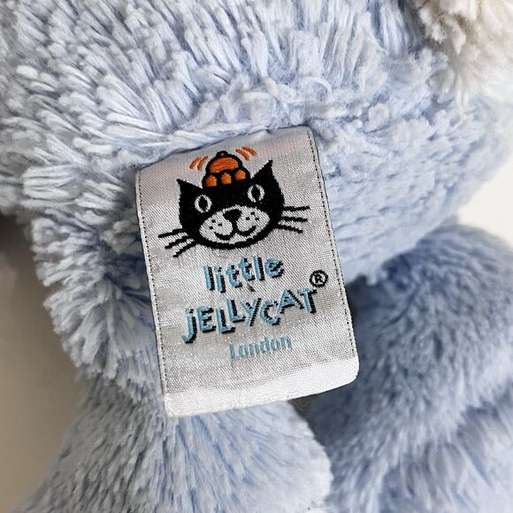 Little Jellycat Blue Bashful Bunny Rabbit Rattle Chime Plush Stuffed Animal 12" - Picture 9 of 12